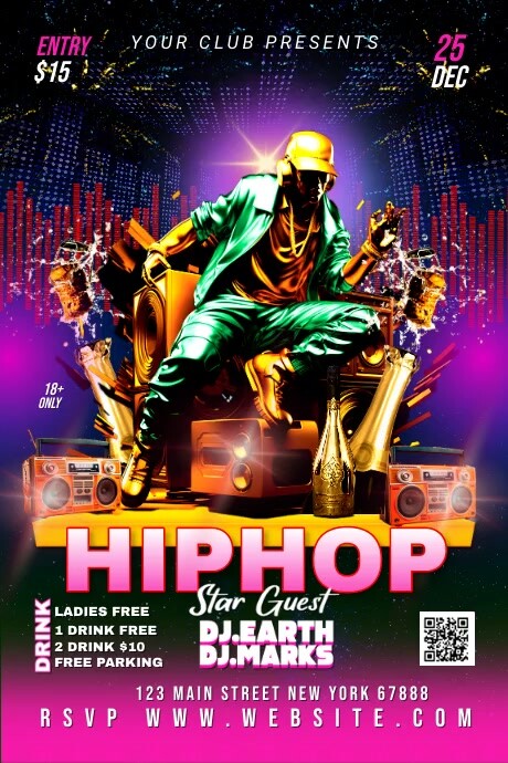 HIPHOP MUSIC CONCERT FLYER Template | PosterMyWall