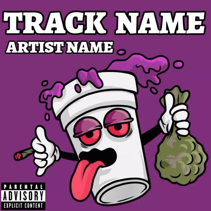 Hiphop trap album cover illustrative rap drill template
