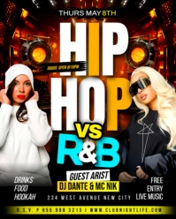 Hiphop vs rnb trap rap vs rhythm and blues music dj battle event club promotion flyer template Instagram Portrait