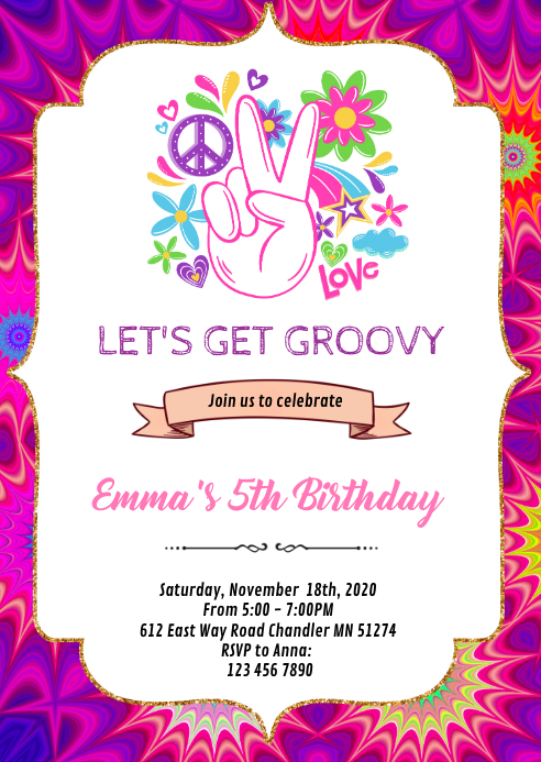 Modele La Invitation D Anniversaire D Amour De Paix Des Annees 60 Hippie Postermywall Modele La Invitation D Anniversaire D Amour De Paix Des Annees 60 Hippie Postermywall