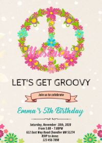 15 730 Hippie Birthday Invitation Customizable Design Templates Postermywall