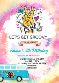 15 730 Hippie Birthday Invitation Customizable Design Templates Postermywall