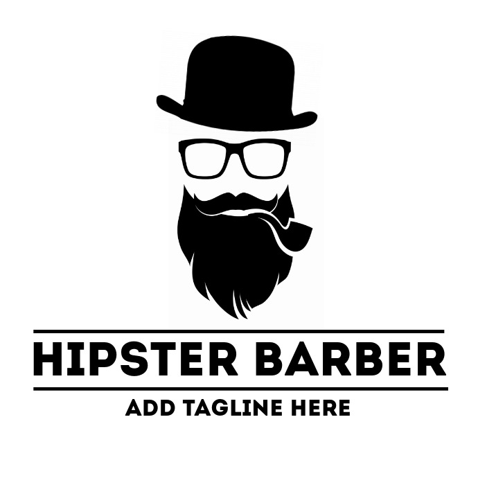 Hipster barber shop Ilogo template