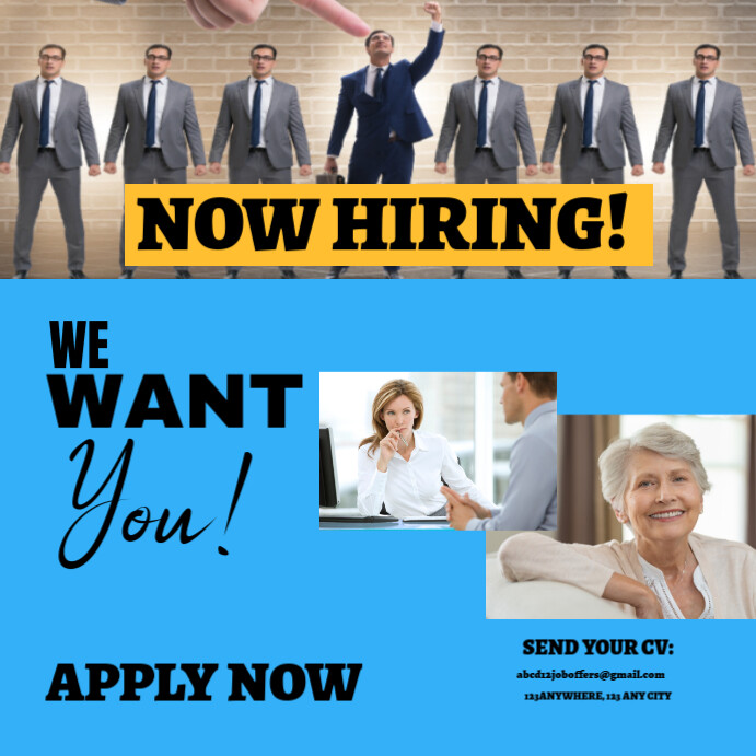 hire a new poster jobs fleyerrrs now Template | PosterMyWall