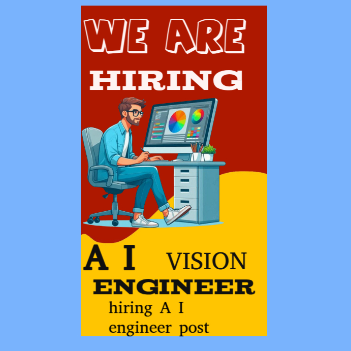 Plantilla de hiring A I engineer post | PosterMyWall