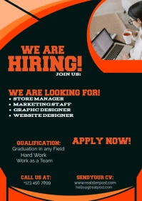 hiring a poster flyersss new come to join 222 A1 template
