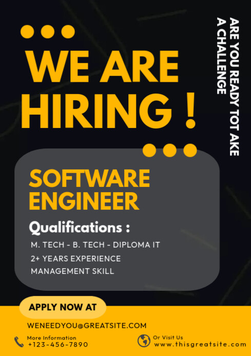 Hiring a Software Engineering Template | PosterMyWall
