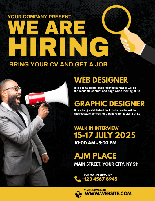Hiring Ad Template | PosterMyWall