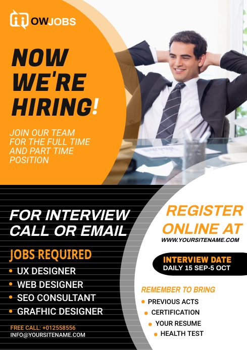Hiring Ad Template | PosterMyWall
