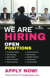 Hiring Ad Template Demi-page de format Wide