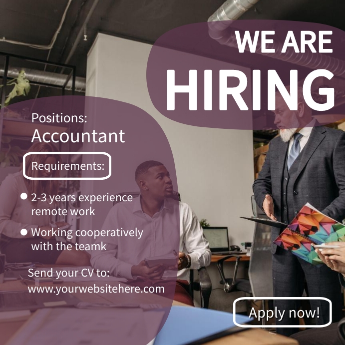 Hiring Ad Template | PosterMyWall