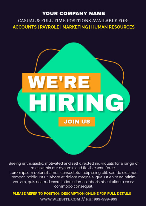HIRING ADS A4 TEMPLATE E PosterMyWall