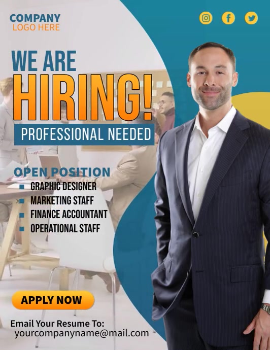 Hiring Ads Template | PosterMyWall