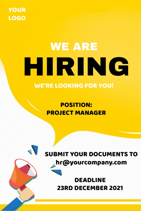 Hiring advertisement template | PosterMyWall