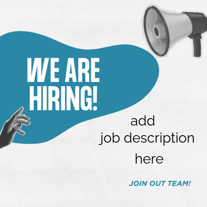 Hiring Announcement with Megaphone Template | PosterMyWall