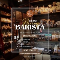 Hiring Barista Ads Instagram Post template