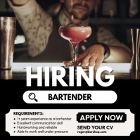 Hiring Bartender Instagram Post template