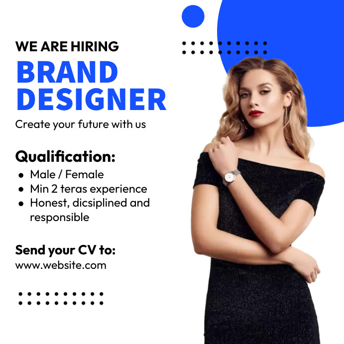 Hiring Brand Designer Template PosterMyWall