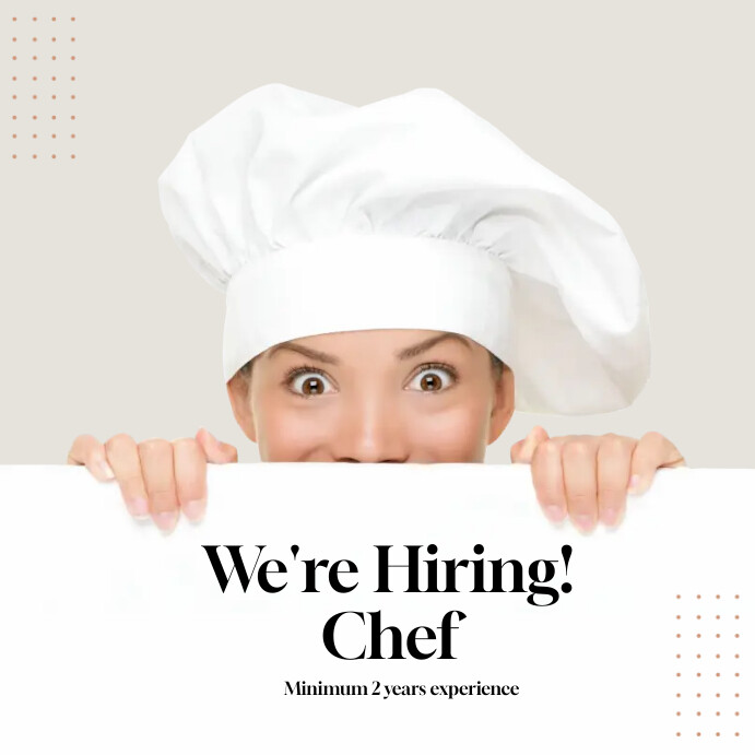Cook Job Posting hiring chef restaurant cook template | PosterMyWall