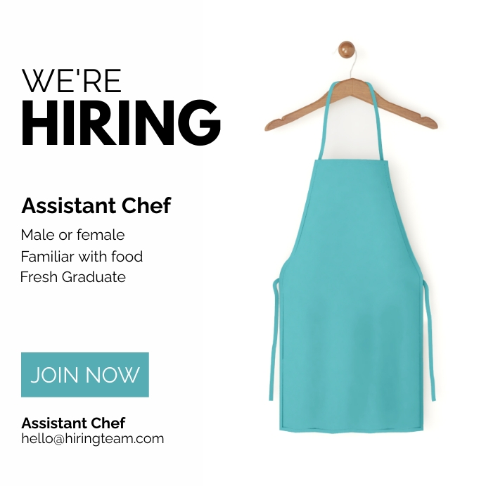 Cook Job Posting hiring chef restaurant cook template | PosterMyWall