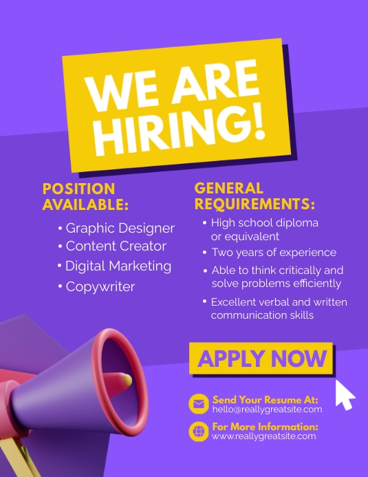 Plantilla de HIRING COMPANY TEMPLATE | PosterMyWall