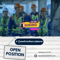 hiring Construction Laborer Instagram Post template