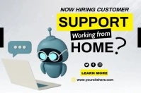 Hiring Costumer Chat Support Video Ads Poster template