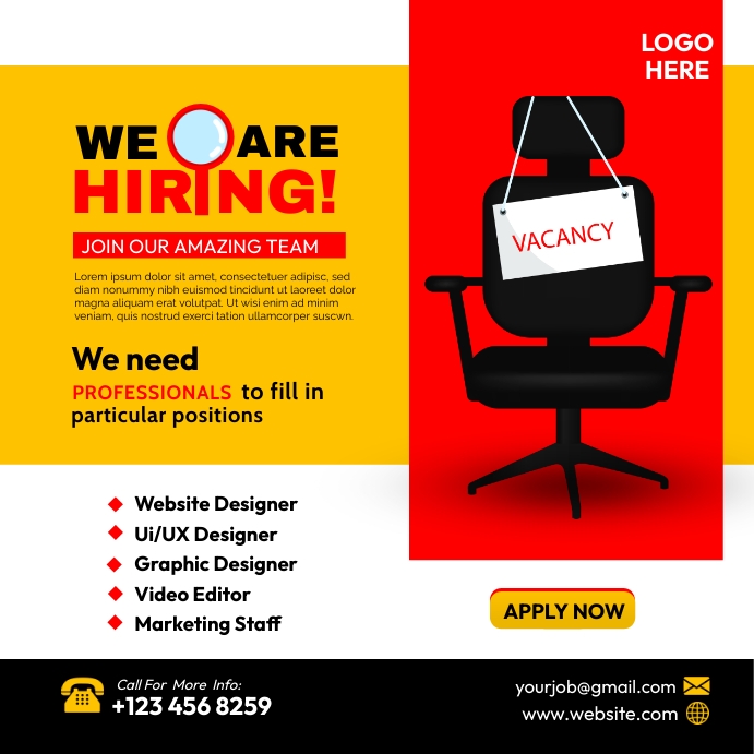 Hiring Post Instagram template