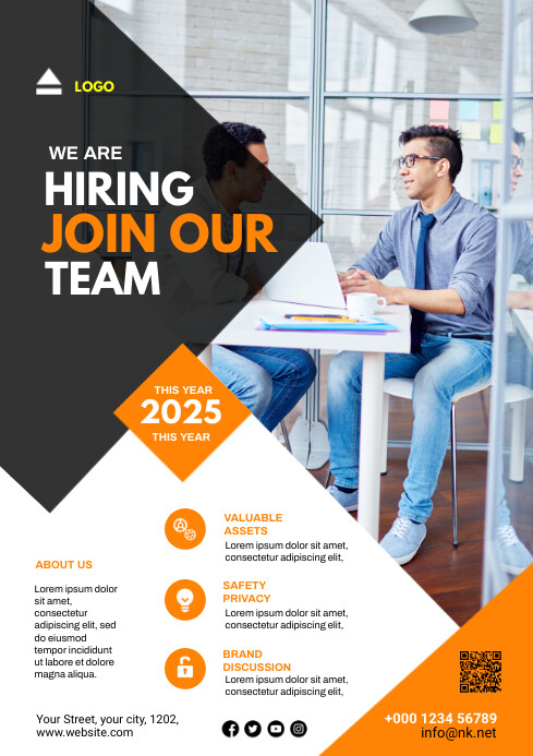 Colorful Hiring Table Example HIRING Template | PosterMyWall