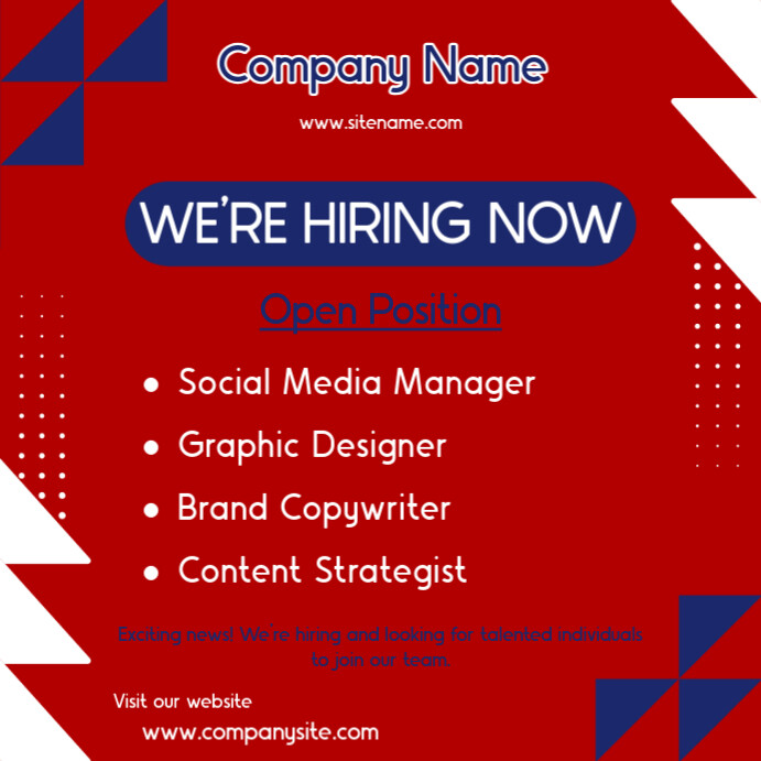 Hiring Instagram Plasing template
