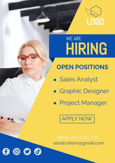 Colorful Hiring Table Example Hiring Template | PosterMyWall