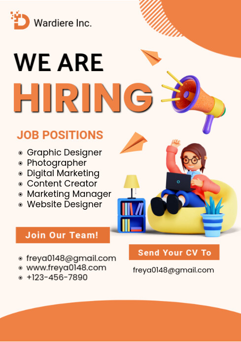 Colorful Hiring Table Example Hiring Template | PosterMyWall