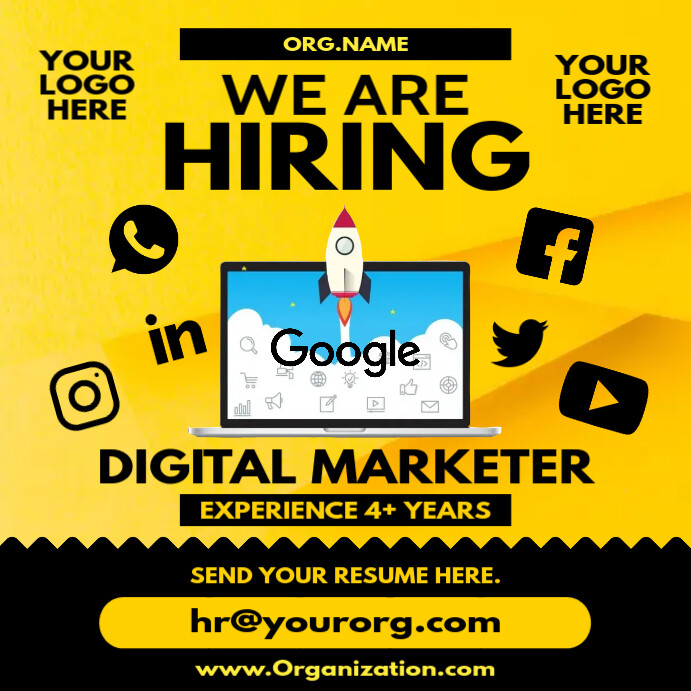 Hiring Digital Marketer Post Template Instagram-Beitrag