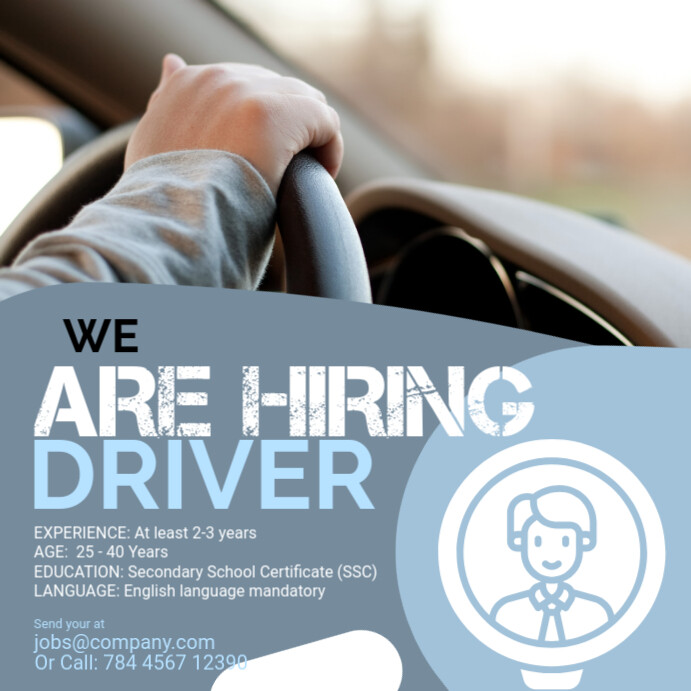 Hiring Driver Ad Template | PosterMyWall