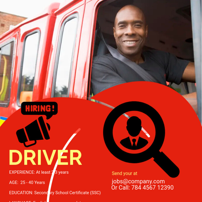 Plantilla de Hiring Driver Ad Template | PosterMyWall