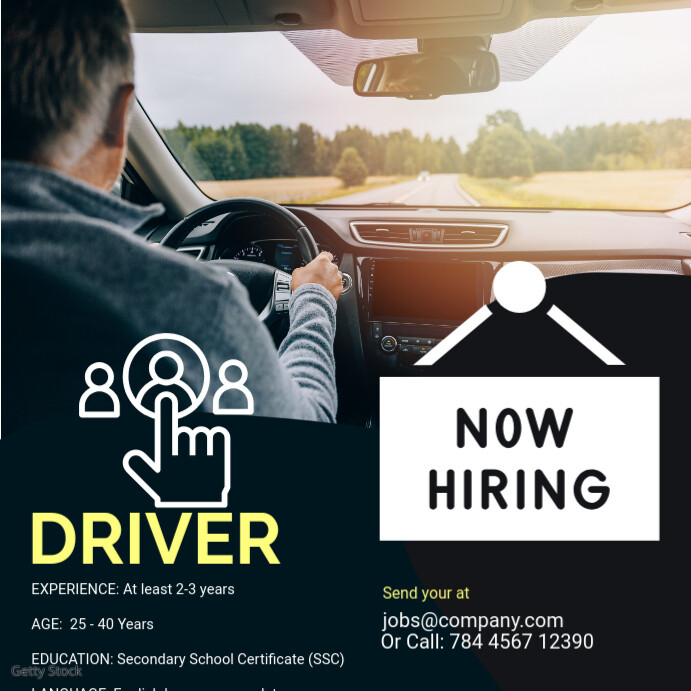 Hiring Driver Ad Template | PosterMyWall