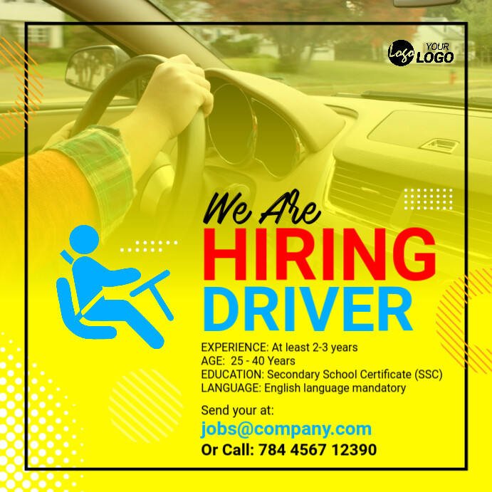 Hiring Driver Ad Template | PosterMyWall