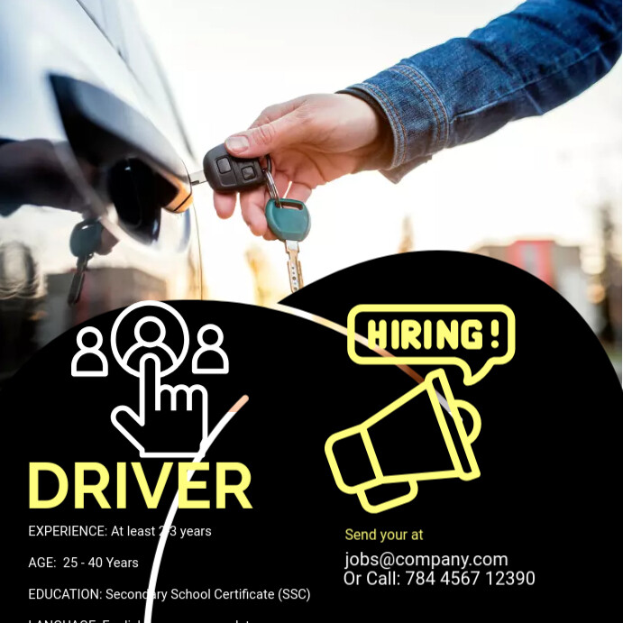 Hiring Driver Ad Template | PosterMyWall