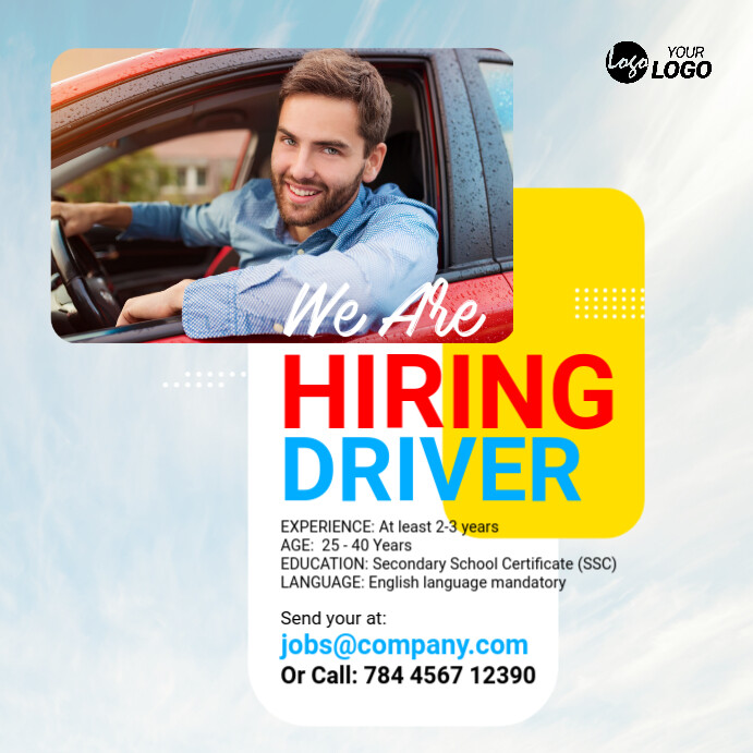 Hiring Driver Ad Template | PosterMyWall