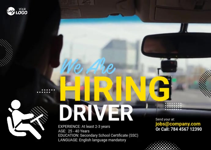 Hiring Driver Ad Template | PosterMyWall