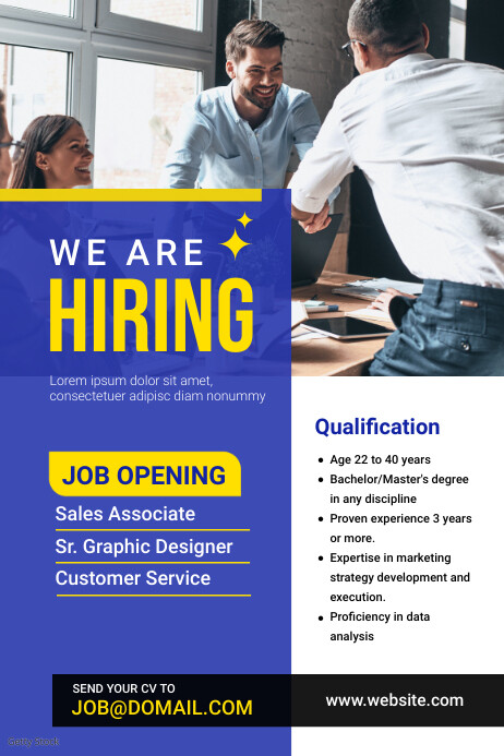 Hiring Flyer Ad Template | PosterMyWall