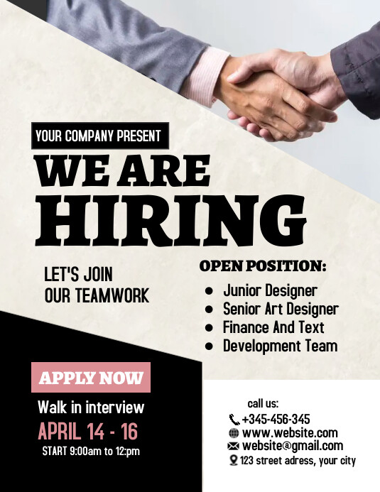 hiring flyer Template | PosterMyWall
