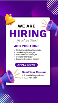 Hiring flyer Historia de Instagram template