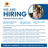 Hiring flyer design template Instagram Post