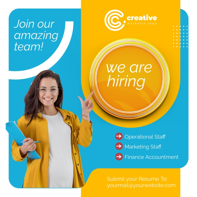 hiring flyer instragram template design | PosterMyWall