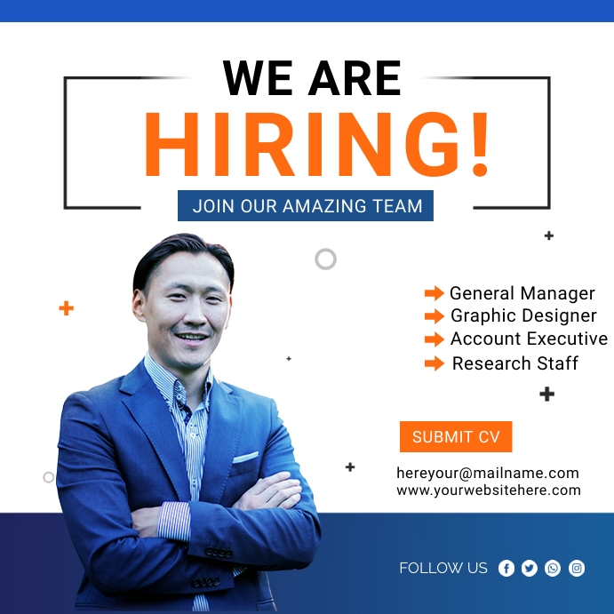 hiring flyer instragram template design | PosterMyWall