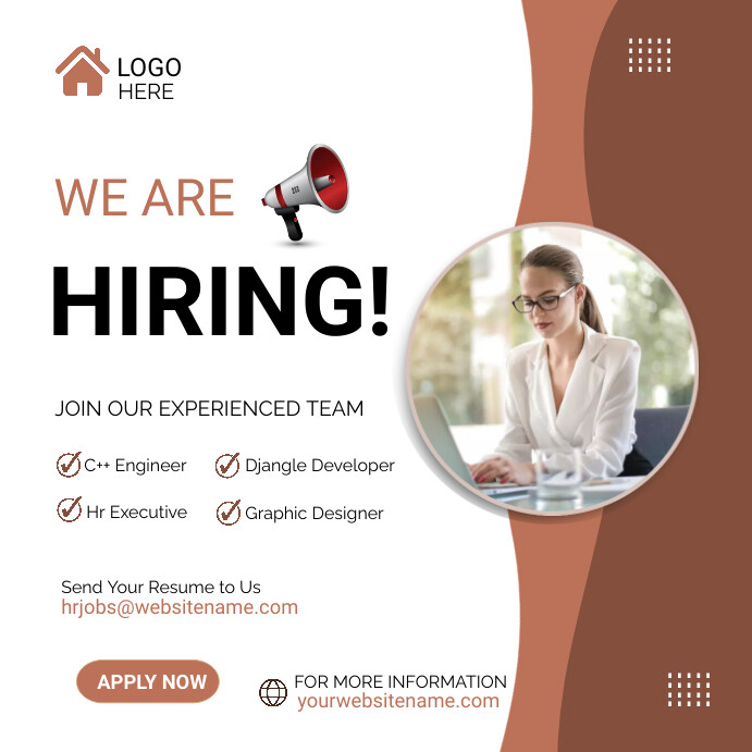 Hiring flyer poster template | PosterMyWall