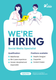 Белый Job Hiring Announcement A4 Template