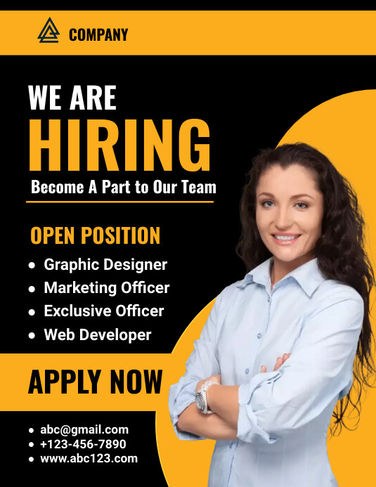 Hiring flyer template PosterMyWall