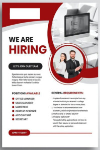 Hiring flyers Poster template